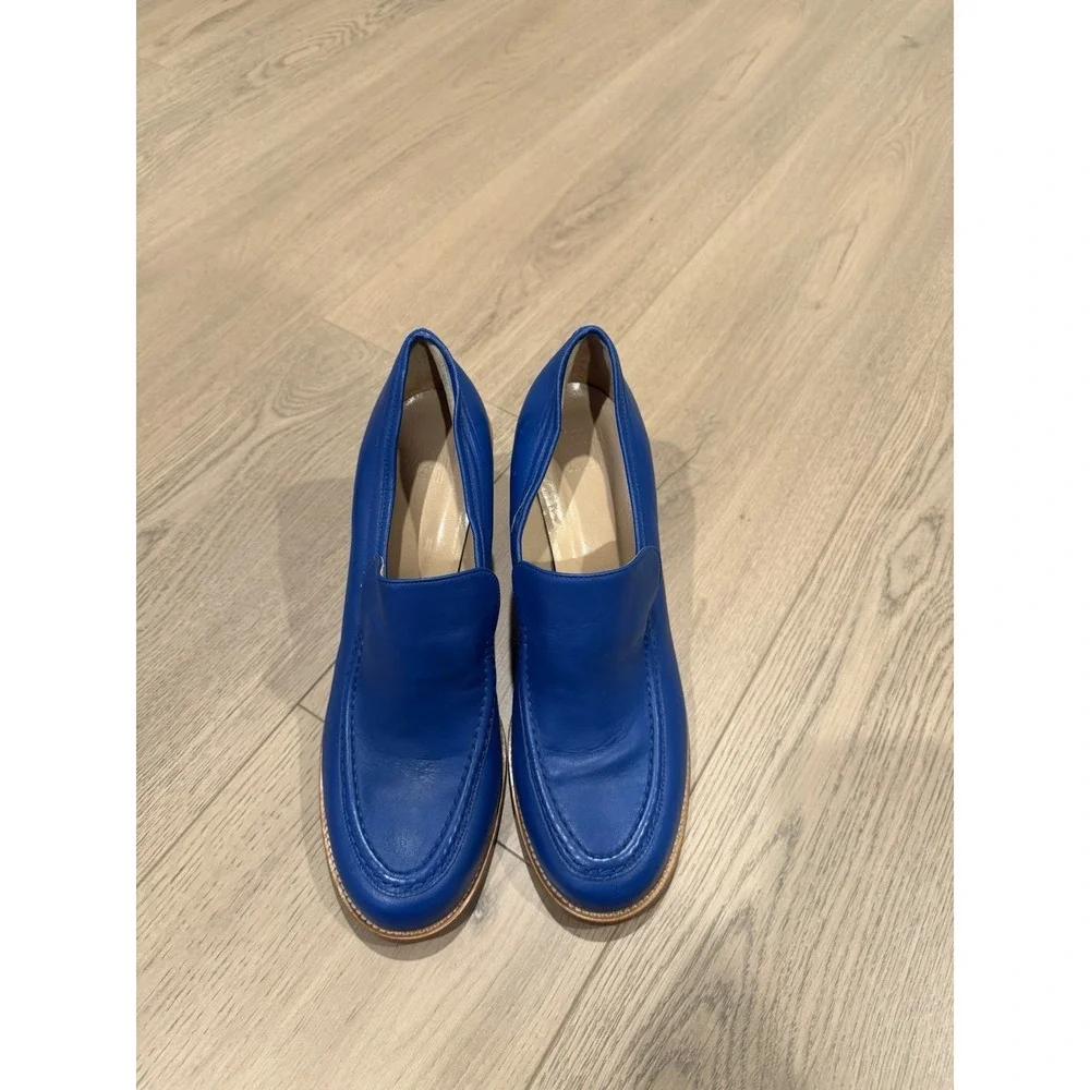 maryam nassir zadeh blue nora heeled leather loafers Size 41  Retro